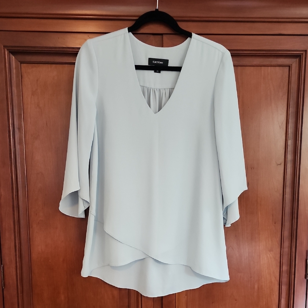 Karen Kane Seafoam Layered V-Neck Blouse